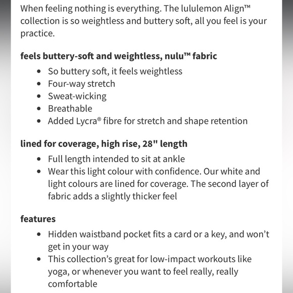 Lululemon Align High-Rise Pant 28" Size 6 in Mauve Grey EUC 107 - Picture 8 of 16